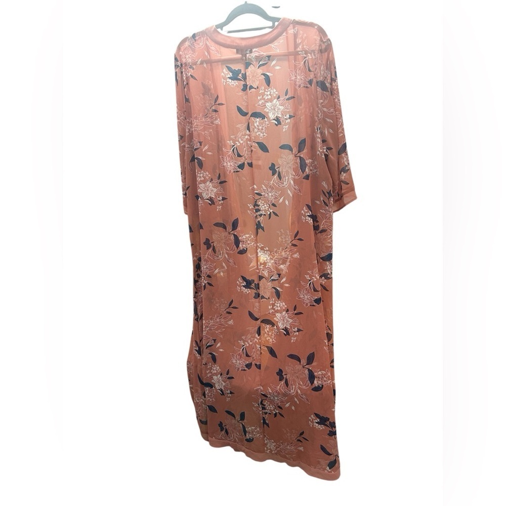 Torrid Chiffon Maxi High-Low Floral Sheer Kimono Duster size 1/2 preppy fall - Picture 5 of 6